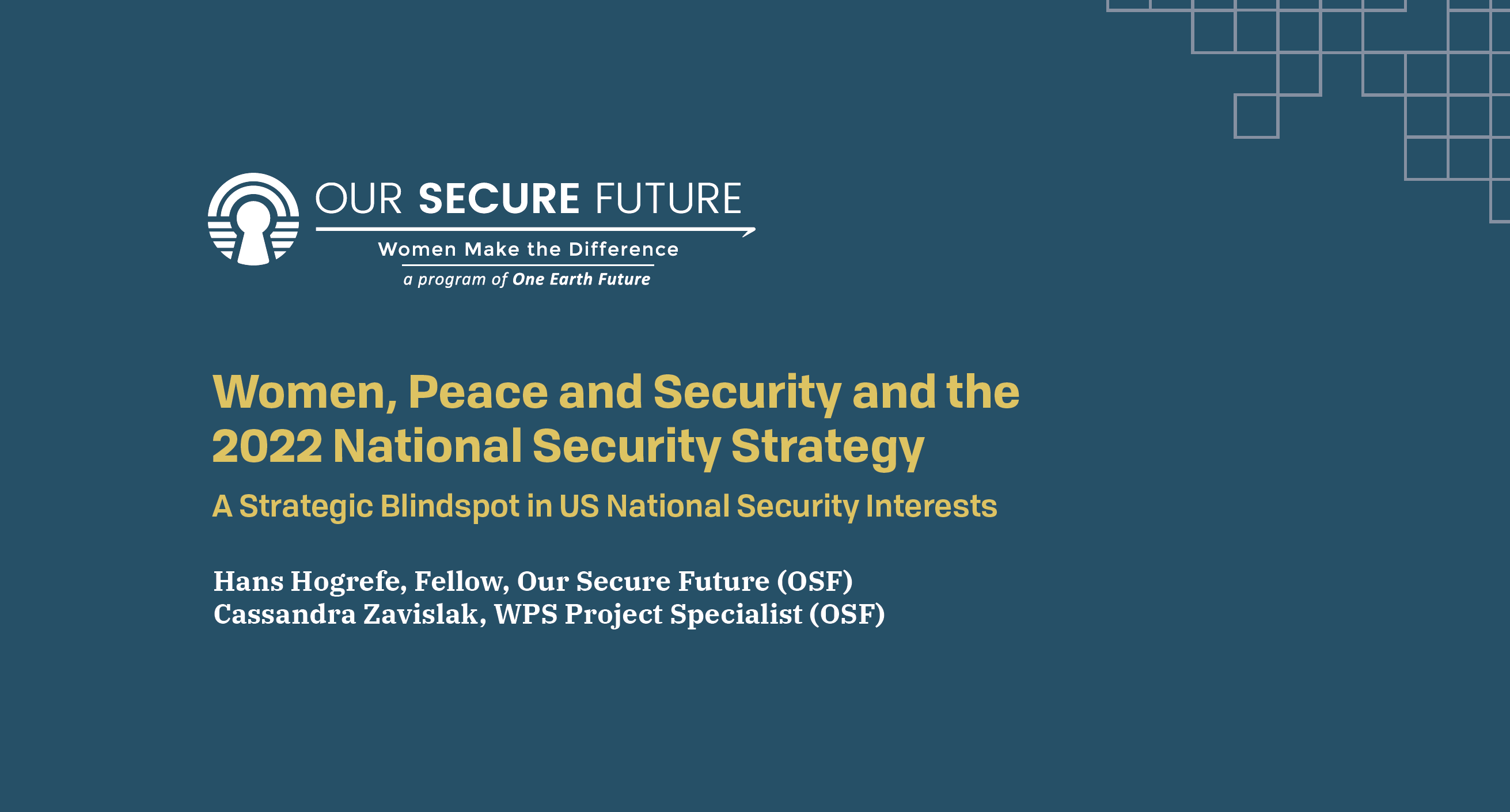 2022 National Security Strategy and WPS