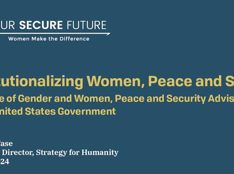 Institutionalizing Women, Peace and Security report