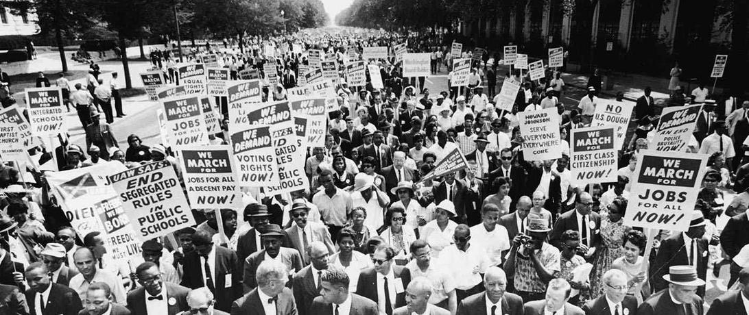 Civil Rights Leaders lead March on Washington for Jobs and Freedoms, 1963 Photo by: Hulton Archives/Getty Images