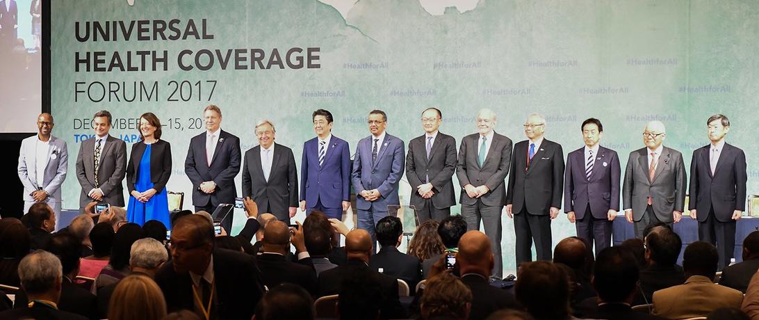  Only one woman was represented at the panel discussing universal health coverage at the World Economic Forum. Source: UN Multimedia