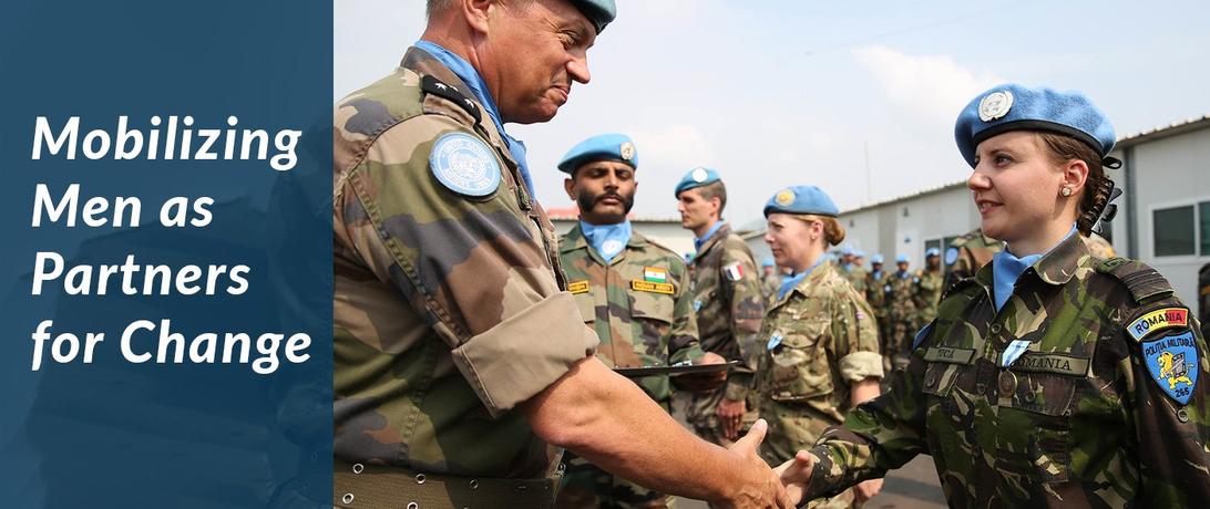 UN soldiers shaking hands