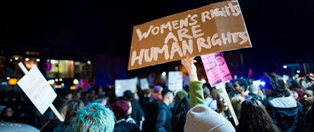 Women's Rights are Human Rights sign