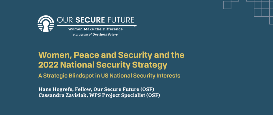 2022 National Security Strategy and WPS