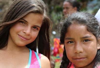 Young Girls attend peace building event for rural communities in Valle de Cauca, Colombia