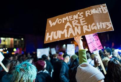 Women's Rights are Human Rights sign