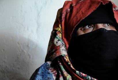 Yemen woman in face covering