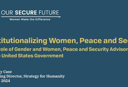 Institutionalizing Women, Peace and Security report